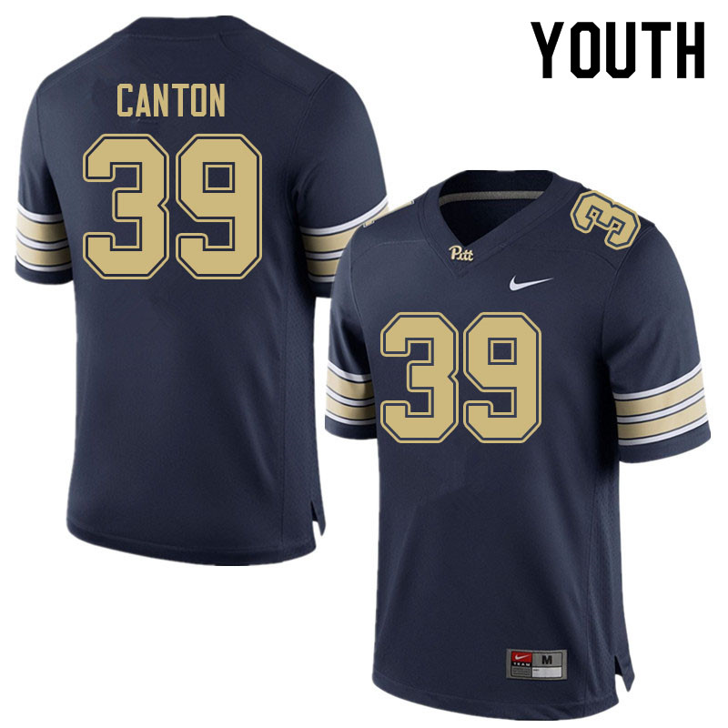 Youth #39 Myles Canton Pitt Panthers College Football Jerseys Sale-Navy